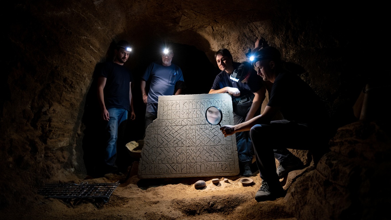 Egy magyar barlang mélyén különös kőlapra bukkantak – rovásírást véstek bele több száz éve
