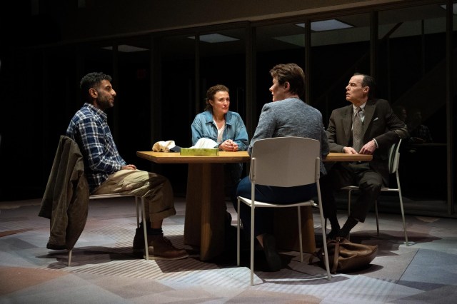 Adeel Akhtar, Lyndsey Marshal, Monica Dolan and Paul Hilton in MASS Donmar Warehouse photo by Richard Hubert Smith Adeel Akhtar, Lyndsey Marshal, Monica Dolan and Paul Hilton in MASS Donmar Warehouse photo by Richard Hubert Smith