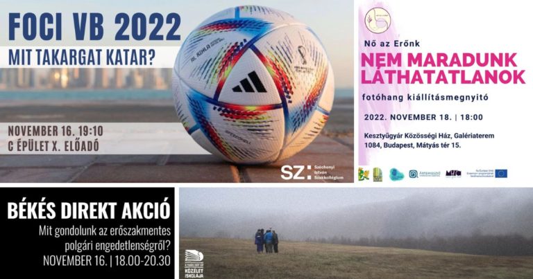Társadalom és kultúra – Programajánló // 2022. november 14–20.